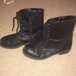 Black combat boots